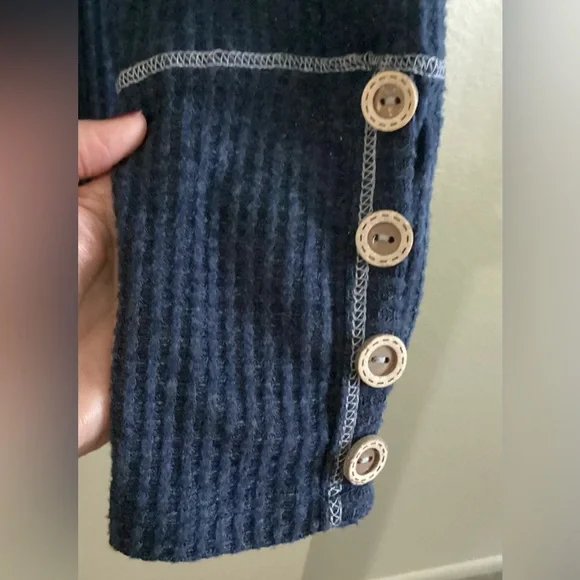 BiBi Navy Blue Long Sleeve Thermal Top - Picture 3 of 3